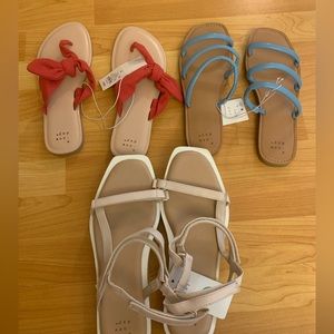 Three Pairs of Adorable NWT Summer Sandals Size 8.5